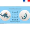 Coupon 135x74 cm pour couverture mensuelle jumeaux personnalisée - Animaux de l'océan
