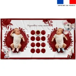 Coupon 135x74 cm pour couverture mensuelle jumeaux motif souris aquarelle