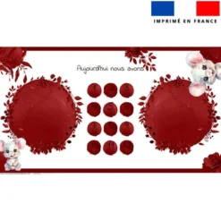 Coupon 135x74 cm pour couverture mensuelle jumeaux motif souris aquarelle