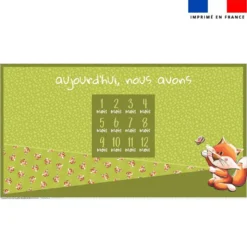 Coupon 135x74 cm pour couverture mensuelle jumeaux motif bébé renard - Création Stillistic