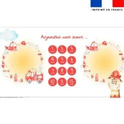 Coupon 135x74 cm pour couverture mensuelle jumeaux motif animaux pompiers