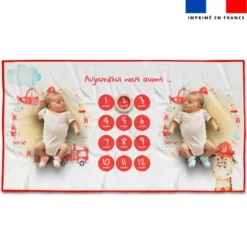 Coupon 135x74 cm pour couverture mensuelle jumeaux motif animaux pompiers