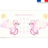 Coupon 135x74 cm pour couverture mensuelle jumeaux motif sweet flamant rose