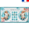 Coupon 135x74 cm pour couverture mensuelle jumeaux personnalisée - Labrador aquarelle