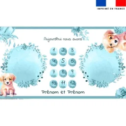 Coupon 135x74 cm pour couverture mensuelle jumeaux personnalisée - Labrador aquarelle