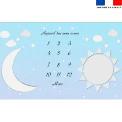Coupon 125x73 cm pour couverture mensuelle jumeaux motif nuit étoilée