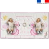 Coupon 135x74 cm pour couverture mensuelle jumeaux personnalisée - Sweet flamant rose