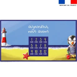 Coupon 135x74 cm pour couverture mensuelle jumeaux motif macareux - Création Stillistic