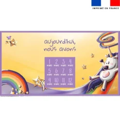 Coupon 135x74 cm pour couverture mensuelle jumeaux motif licorne toboggan - Création Stillistic