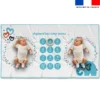 Coupon 135x74 cm pour couverture mensuelle jumeaux motif éléphant bleu