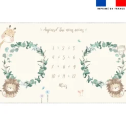 Coupon 125x75 cm pour couverture mensuelle jumeaux motif animaux de la savane