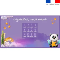 Coupon 135x74 cm pour couverture mensuelle jumeaux motif panda ange - Création Stillistic