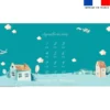 Coupon 135x74 cm pour couverture mensuelle jumeaux personnalisée - Montgolfière aquarelle