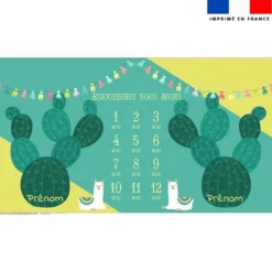 Coupon 135x74 cm pour couverture mensuelle jumeaux personnalisée - Lama