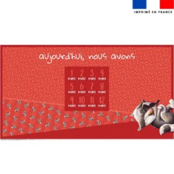 Coupon 135x74 cm pour couverture mensuelle jumeaux motif bébé raton - Création Stillistic