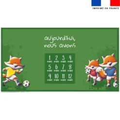 Coupon 135x74 cm pour couverture mensuelle jumeaux motif renard foot - Création Stillistic
