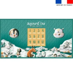 Coupon 135x74 cm pour couverture mensuelle jumeaux motif animaux du froid - Création Stillistic