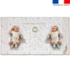 Coupon 135x74 cm pour couverture mensuelle jumeaux motif lapin rêveur