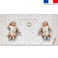 Coupon 135x74 cm pour couverture mensuelle jumeaux motif lapin rêveur