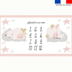 Coupon 135x74 cm pour couverture mensuelle jumeaux motif mouton des rêves