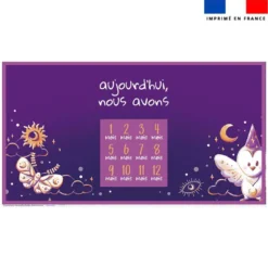 Coupon 135x74 cm pour couverture mensuelle jumeaux motif chouette magicienne - Création Stillistic