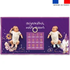 Coupon 135x74 cm pour couverture mensuelle jumeaux motif chouette magicienne - Création Stillistic