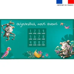Coupon 135x74 cm pour couverture mensuelle jumeaux motif singe émotions - Création Stillistic