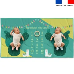 Coupon 135x74 cm pour couverture mensuelle jumeaux motif lama