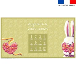 Coupon 135x74 cm pour couverture mensuelle jumeaux motif lapin printanier - Création Stillistic