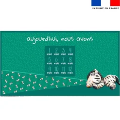 Coupon 135x74 cm pour couverture mensuelle jumeaux motif bébé zèbre - Création Stillistic