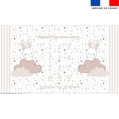 Coupon 135x74 cm pour couverture mensuelle jumeaux personnalisée - Lapin rêveur