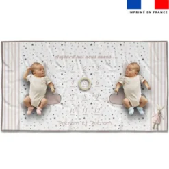 Coupon 135x74 cm pour couverture mensuelle jumeaux personnalisée - Lapin rêveur