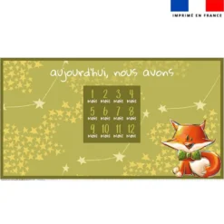 Coupon 135x74 cm pour couverture mensuelle jumeaux motif renard noeud papillon - Création Stillistic
