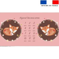 Coupon 135x74 cm pour couverture mensuelle jumeaux motif folk fox