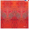 Coupon 45x45 cm rouge motif cercles bleus - Création Lita Blanc