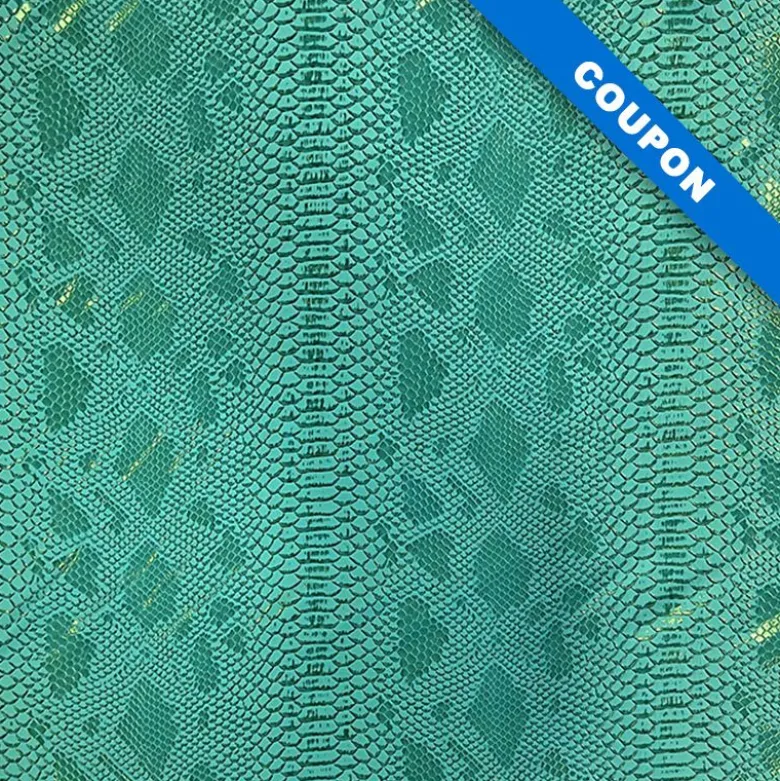 Coupon 50x68 cm - Simili cuir Dragon turquoise