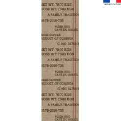Coupon 45x150 cm tissu imperméable motif coffee effet toile de jute pour transat