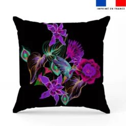 Coupon 45x45 cm vert imprimé paradis floral - Création Lili Bambou