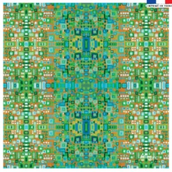 Coupon 45x45 cm vert motif petits carrés - Création Lita Blanc