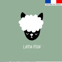 Coupon 45x45 cm vert sauge motif lama mia