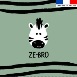 Coupon 45x45 cm vert sauge motif zèbre