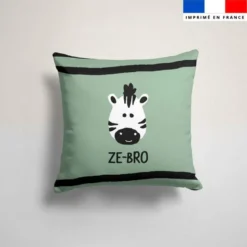 Coupon 45x45 cm vert sauge motif zèbre