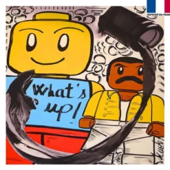Coupon 45x45 cm - What' s up ! - Création Anne-Sophie Dozoul