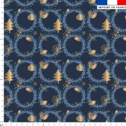 Couronne de Noel bleu claire - Fond bleue