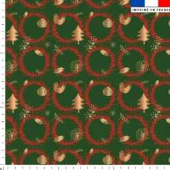 Couronne de Noel rouge - Fond verte