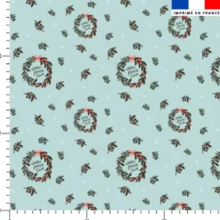 Couronne meow christmas - Fond bleu glacier