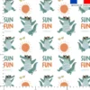 Crocodiles à la plage - Fond blanc