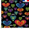 Cœurs mosaïque - Fond noir - Création Lita Blanc