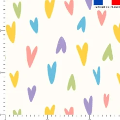Cœurs pastel - Fond crème - Création Pauline Recht