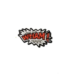 Écusson argent brodé "WHAM !" rouge
